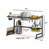 Dish Drying Rack Over Kitchen Sink Stainless Steel With Huge Room Saving Storage - Image 7