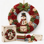 Diy Christmas Wreath Craft Kit With 3D Fabric Flowers - Image 3