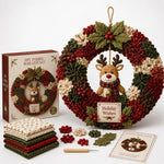 Diy Christmas Wreath Craft Kit With 3D Fabric Flowers - Image 4