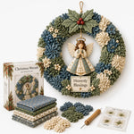 Diy Christmas Wreath Craft Kit With 3D Fabric Flowers - Image 5