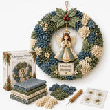 Diy Christmas Wreath Craft Kit With 3D Fabric Flowers - Image 5