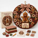 Diy Christmas Wreath Craft Kit With 3D Fabric Flowers - Image 6