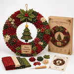 Diy Christmas Wreath Craft Kit With 3D Fabric Flowers - Image 7