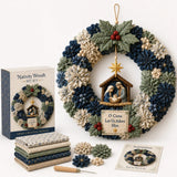 Diy Christmas Wreath Craft Kit With 3D Fabric Flowers - Image 8