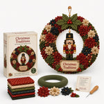 Diy Christmas Wreath Craft Kit With 3D Fabric Flowers - Image 9