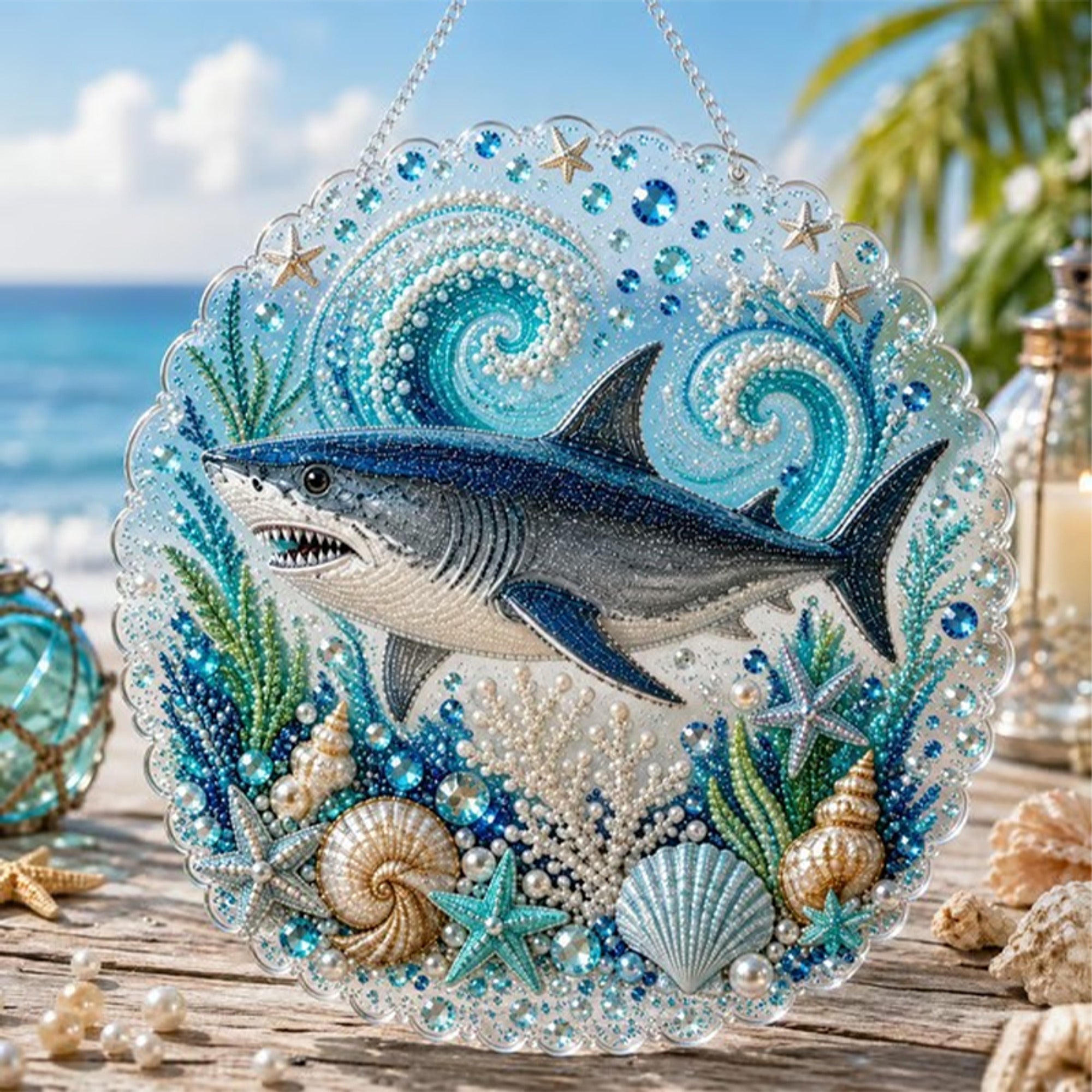 Diy Layered Bead Pearl Art Kit With Round Hanging Plate - Image 16
