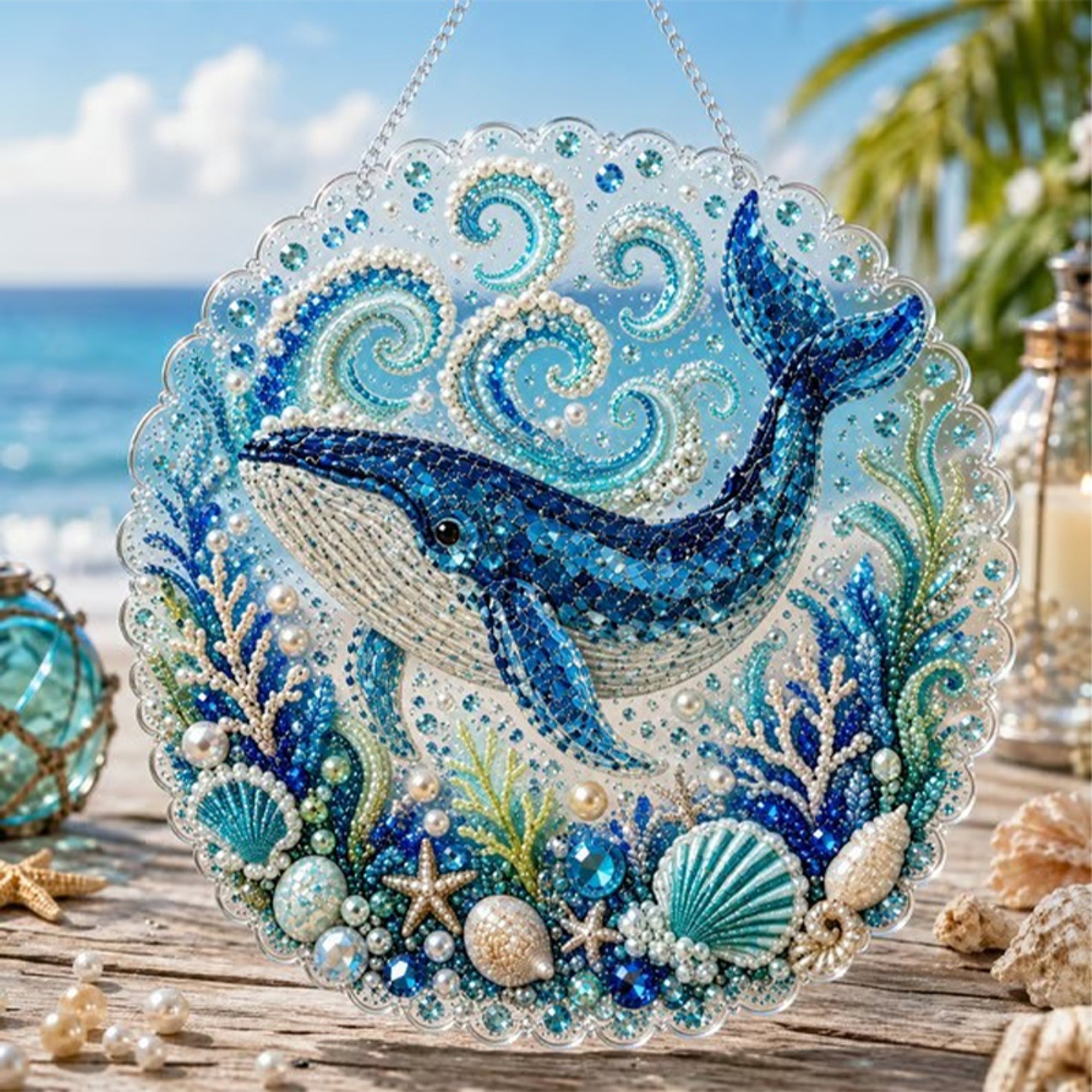 Diy Layered Bead Pearl Art Kit With Round Hanging Plate - Image 18