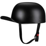 Dot Approved Motorcycle Helmet With Classic Cap Style And Adjustable Strap - Image 1