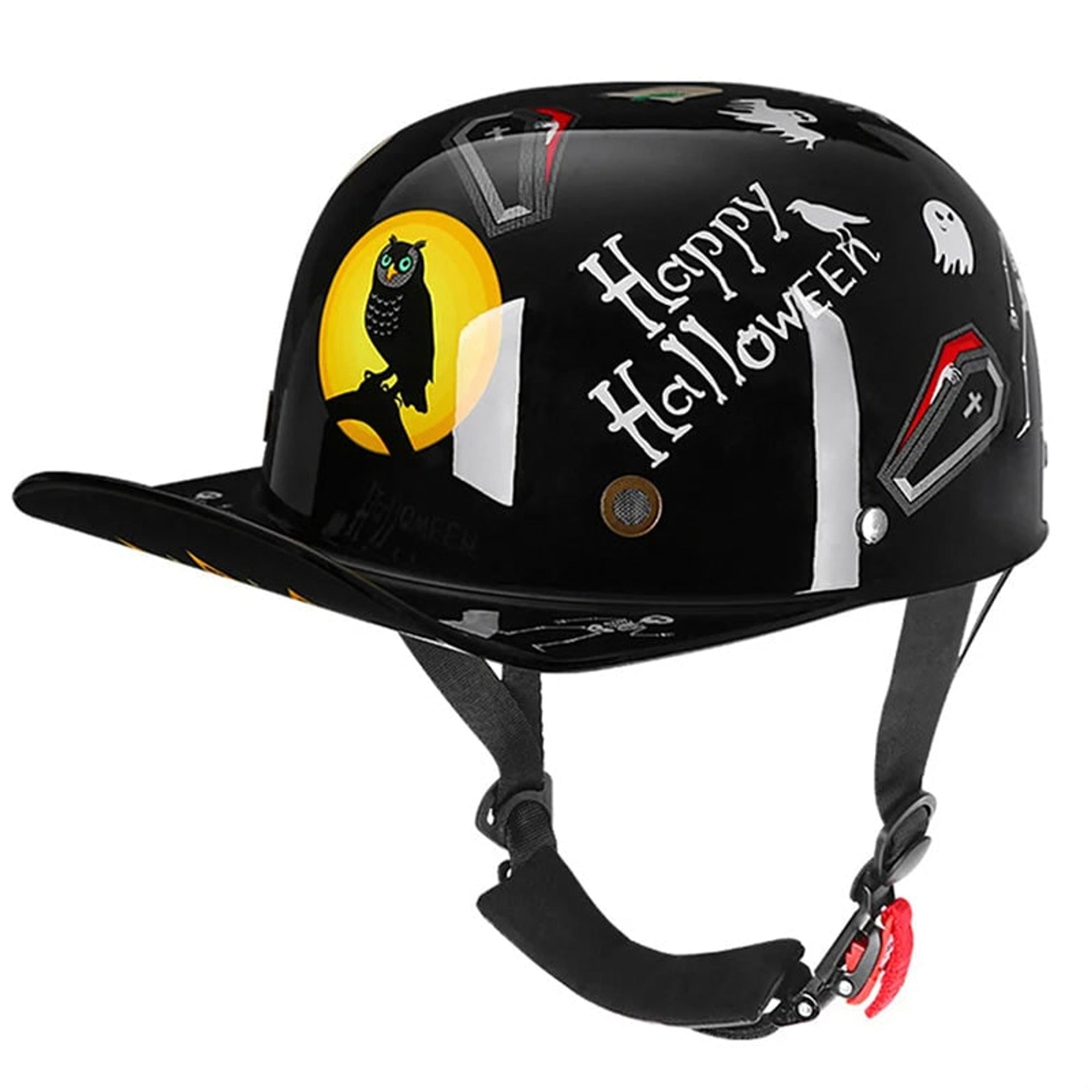 Dot Approved Motorcycle Helmet With Classic Cap Style And Adjustable Strap - Image 16