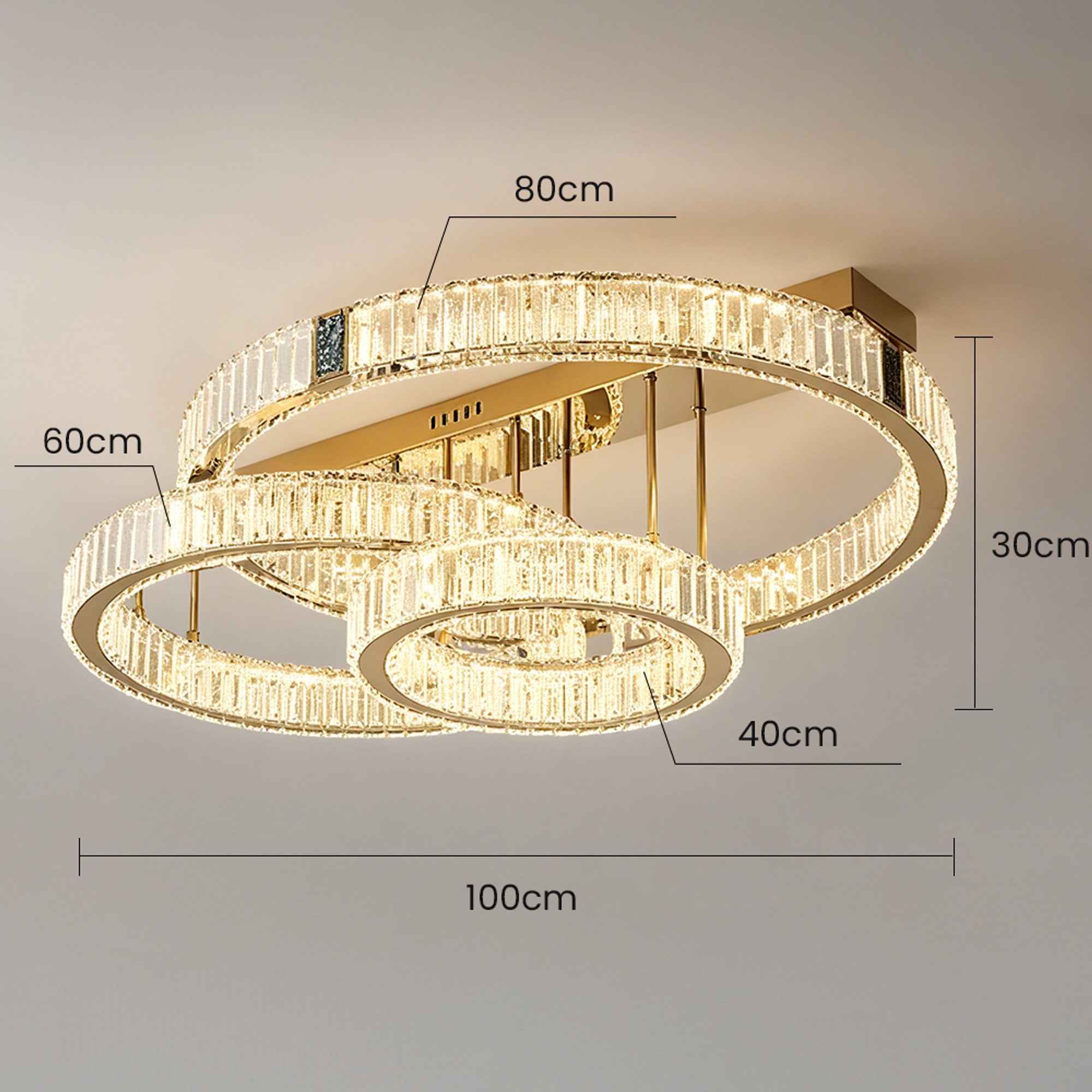 Double Ring Crystal LED Chandelier - Image 10