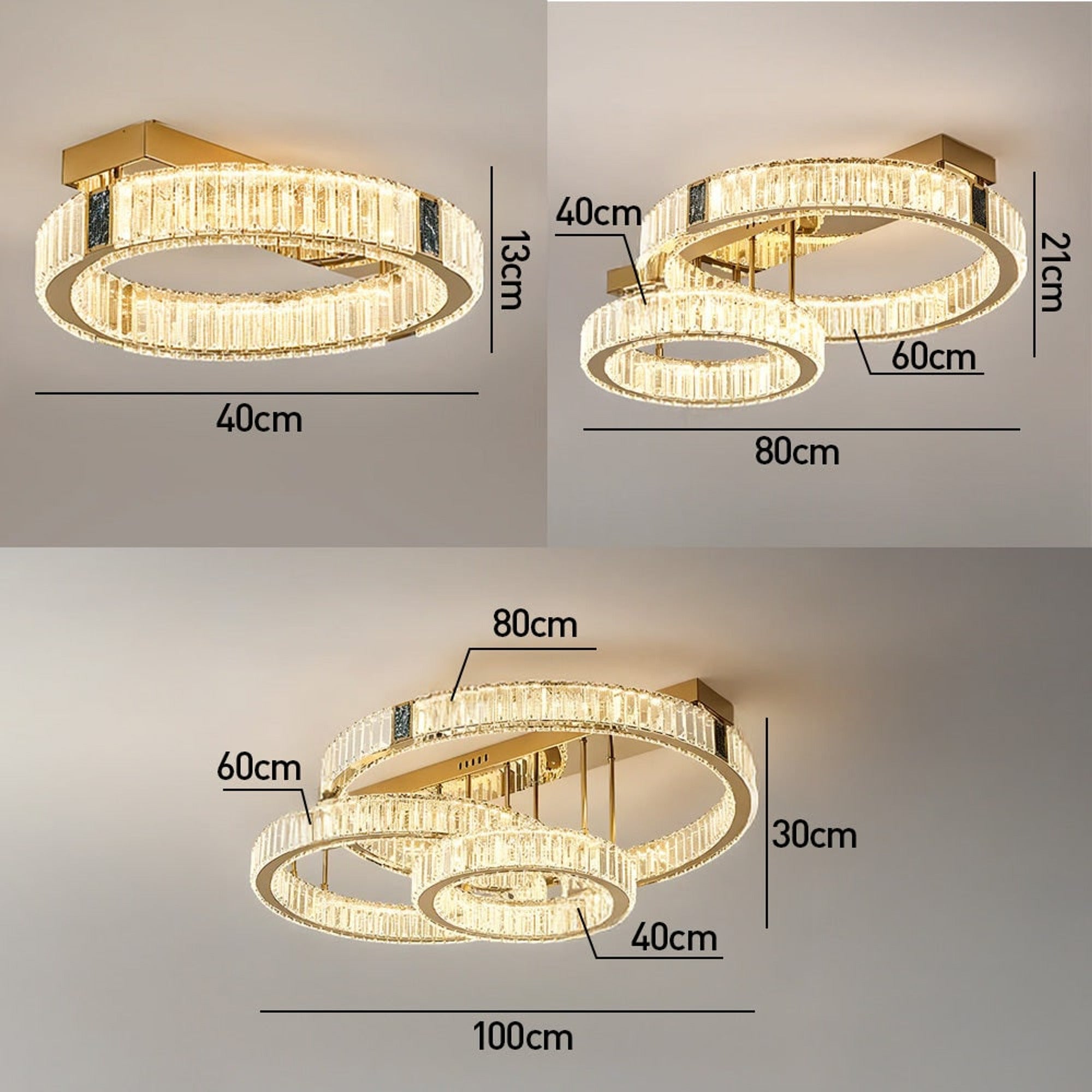 Double Ring Crystal LED Chandelier - Image 11