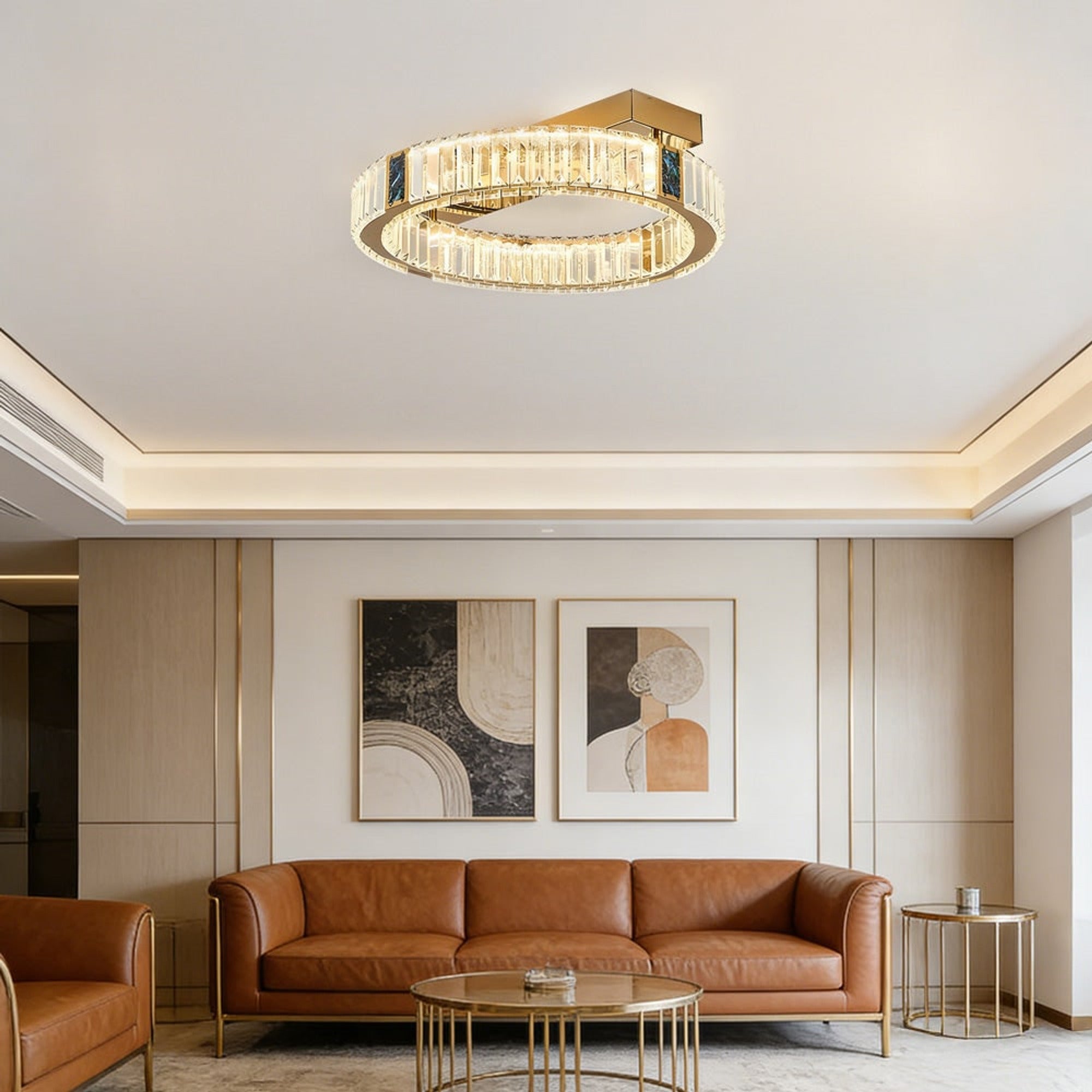 Double Ring Crystal LED Chandelier - Image 2