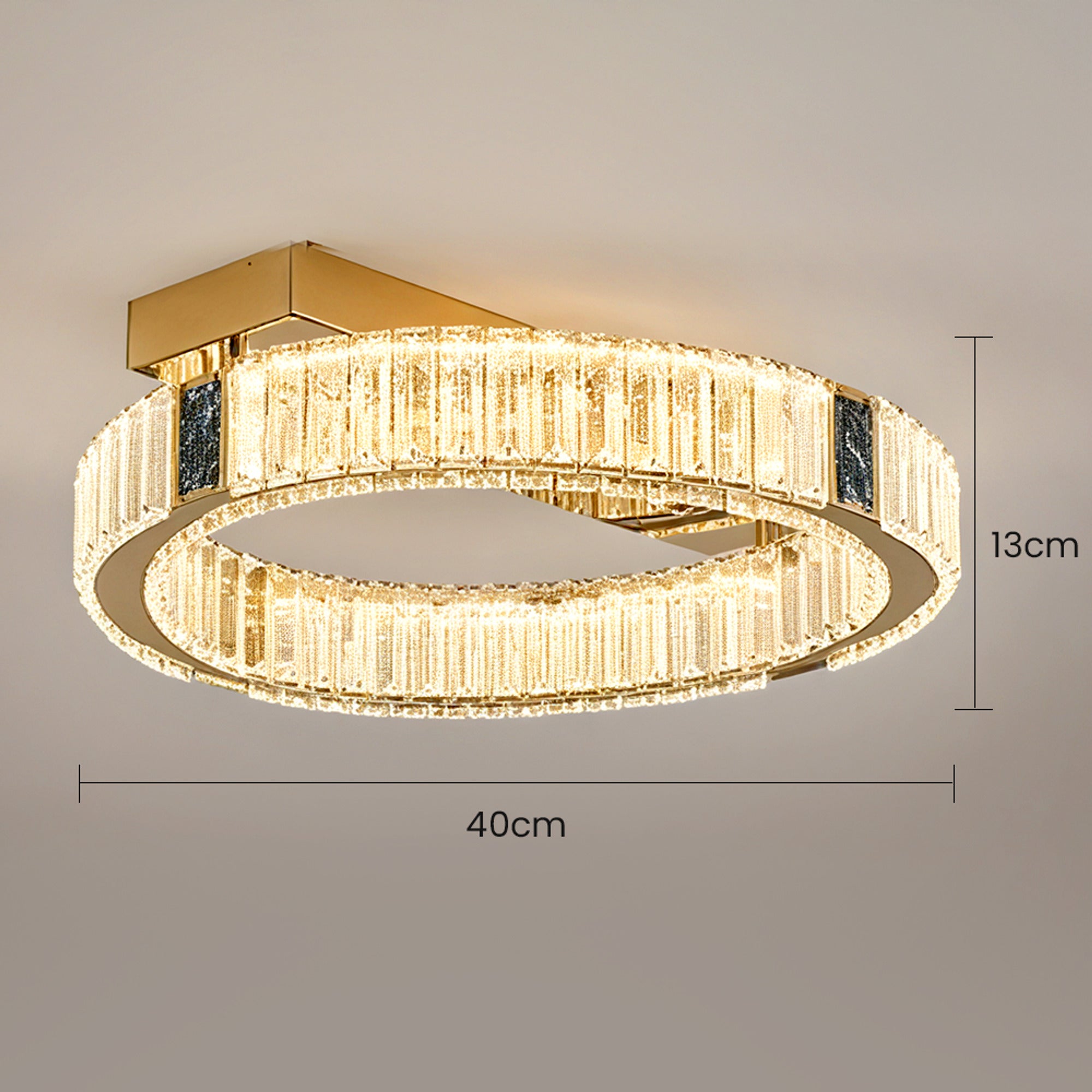 Double Ring Crystal LED Chandelier - Image 4