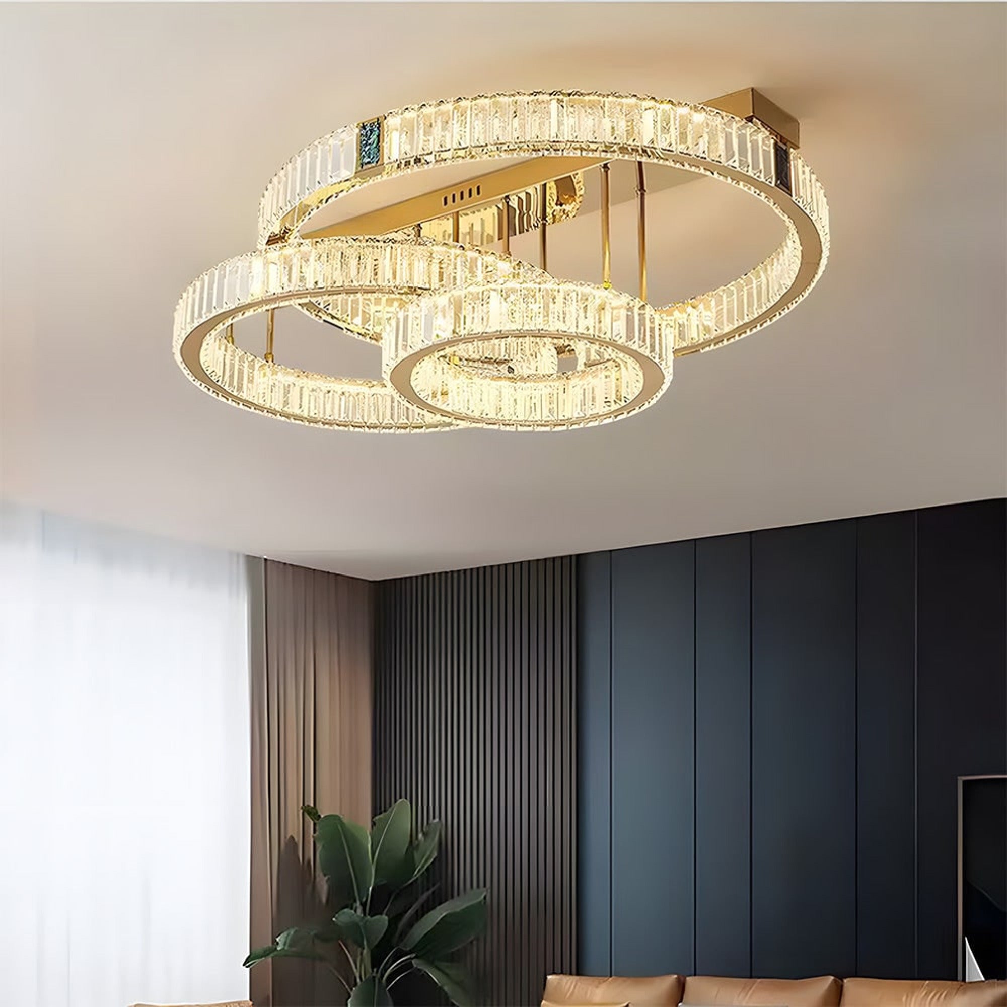 Double Ring Crystal LED Chandelier - Image 8