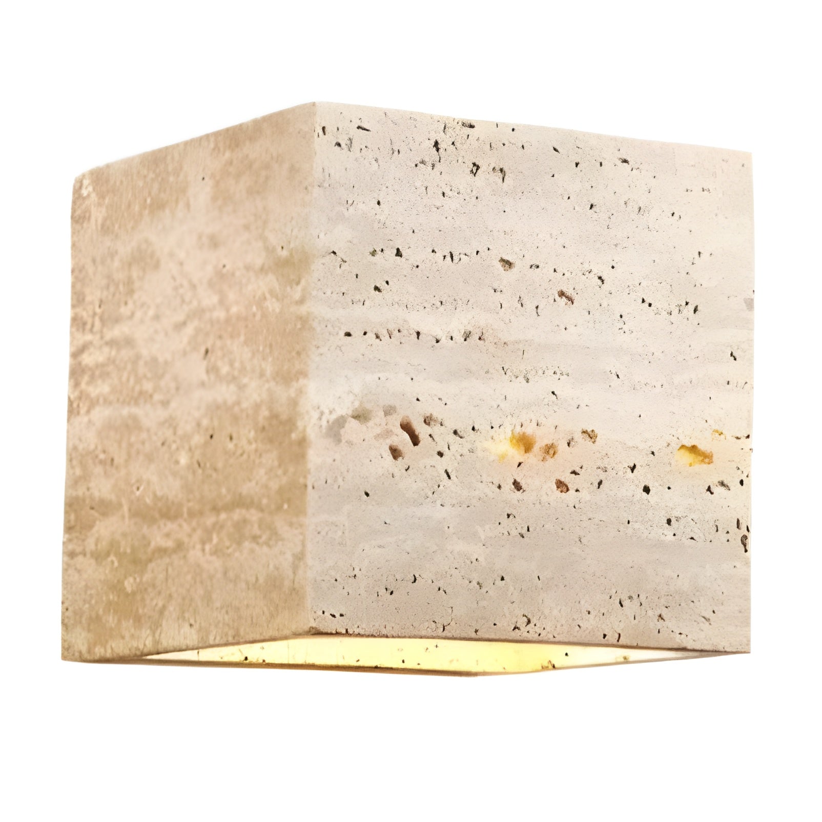 Minimalist Travertine Stone Square Outdoor Wall Light LED 1-Light Lasson Living