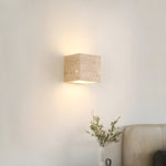 Minimalist Travertine Stone Square Outdoor Wall Light LED 1-Light Lasson Living