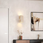 Minimalist Travertine Stone Square Outdoor Wall Light LED 1-Light Lasson Living