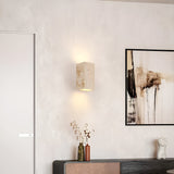 Minimalist Travertine Stone Square Outdoor Wall Light LED 1-Light Lasson Living
