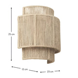 Vintage Bohemian Hand-Woven Rope Wall Sconce LED 1-Light Lasson Living