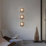 Nordic Curved Glass Japandi LED Wall Sconce 1-Light Lasson Living