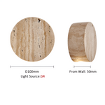 Japanese Wabi-Sabi Travertine Stone Wall Sconce LED 1-Light Lasson Living