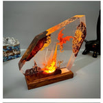 Dragon Resin Lamp Fire-Breathing Castle Desk Light Fantasy Craft Decor - Image 8