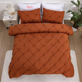 Duvet Cover Set Quilted Pinched Pleat Design Matching Pillowcases - Image 9