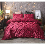 Duvet Cover Set Quilted Pinched Pleat Design Matching Pillowcases - Image 7