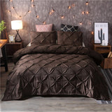Duvet Cover Set Quilted Pinched Pleat Design Matching Pillowcases - Image 5