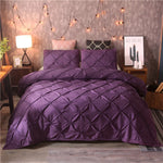 Duvet Cover Set Quilted Pinched Pleat Design Matching Pillowcases - Image 6