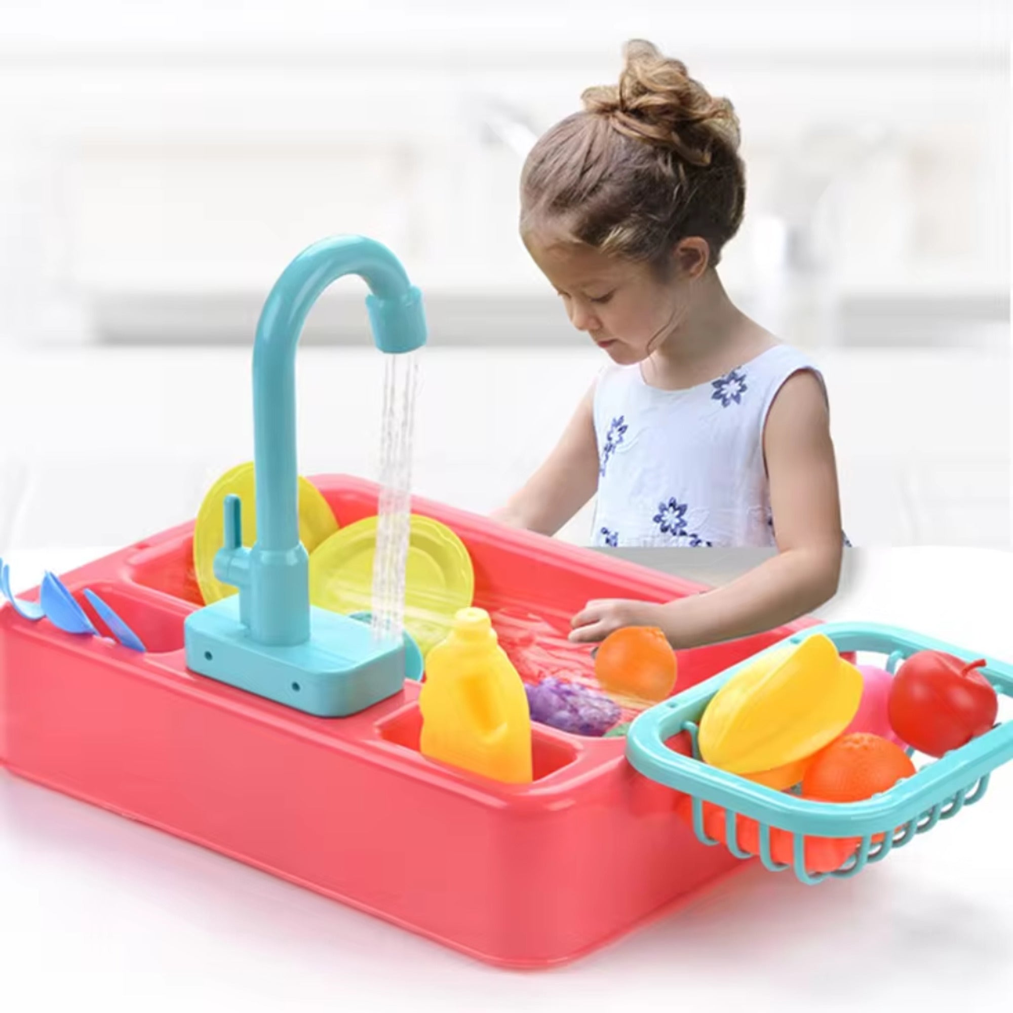 Educational Play Sink With Working Water Tap And Play Food - Image 1