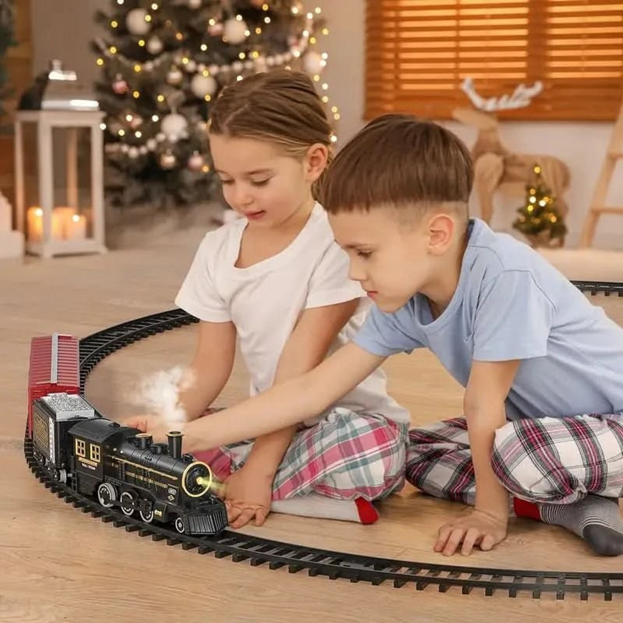 Electric Christmas Train Set With Flexible Tracks For Festive Fun - Image 3