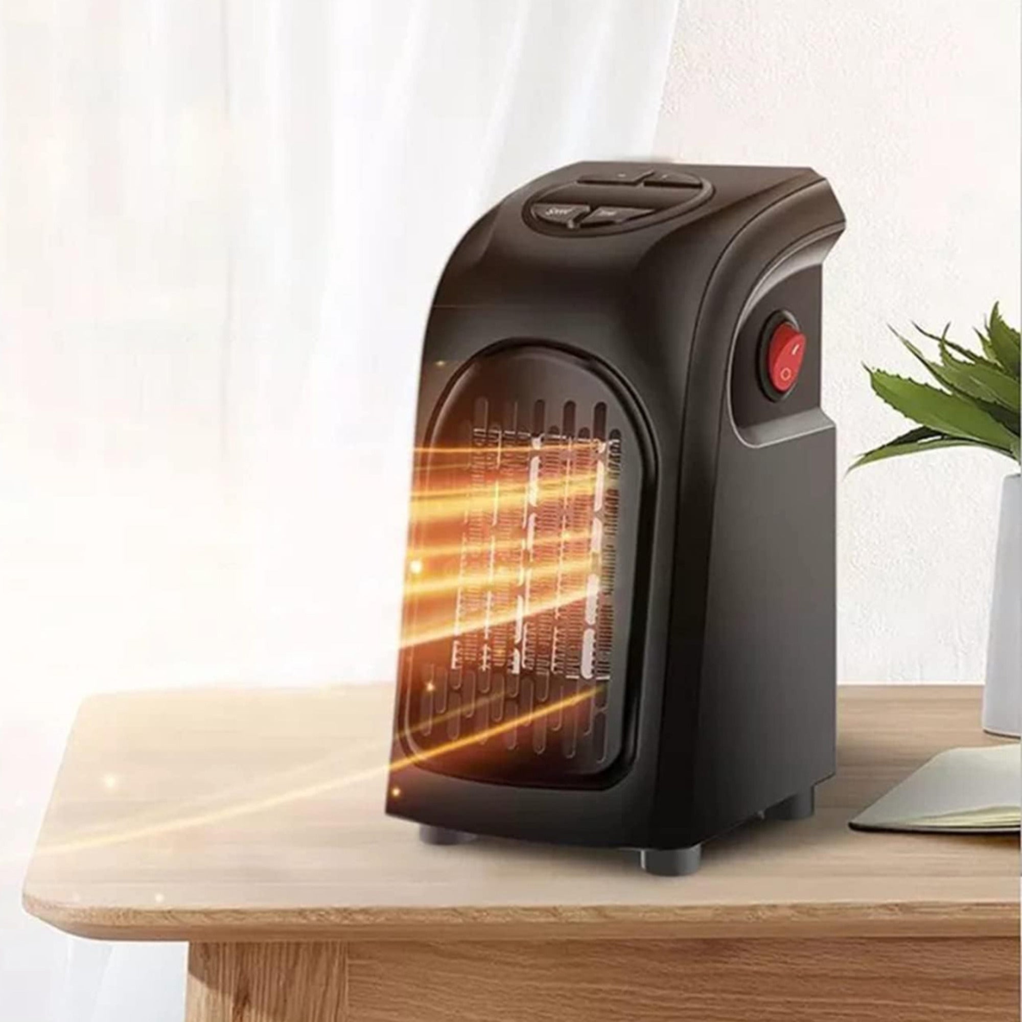 Electric Fan Heater With Thermostat Portable Plug-And Wall Mountable - Image 4