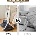 Electric Heated Blanket Wearable With Foot Pocket And Sherpa Fleece - Image 7