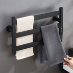 Electric Heated Towel Rack Modern 3 Bars Compact Warmer For Small Bathroom Timer Multi-Level Temperature Space Saving - Image 3
