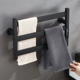 Electric Heated Towel Rack Modern 3 Bars Compact Warmer For Small Bathroom Timer Multi-Level Temperature Space Saving - Image 3