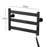 Electric Heated Towel Rack Modern 3 Bars Compact Warmer For Small Bathroom Timer Multi-Level Temperature Space Saving - Image 6