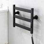 Electric Heated Towel Rack Modern 3 Bars Compact Warmer For Small Bathroom Timer Multi-Level Temperature Space Saving - Image 4