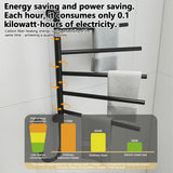 Electric Heated Towel Rack Wall Mounted Stainless Steel Fast Drying Heater With Digital Control - Image 2