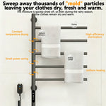Electric Heated Towel Rack Wall Mounted Stainless Steel Fast Drying Heater With Digital Control - Image 4