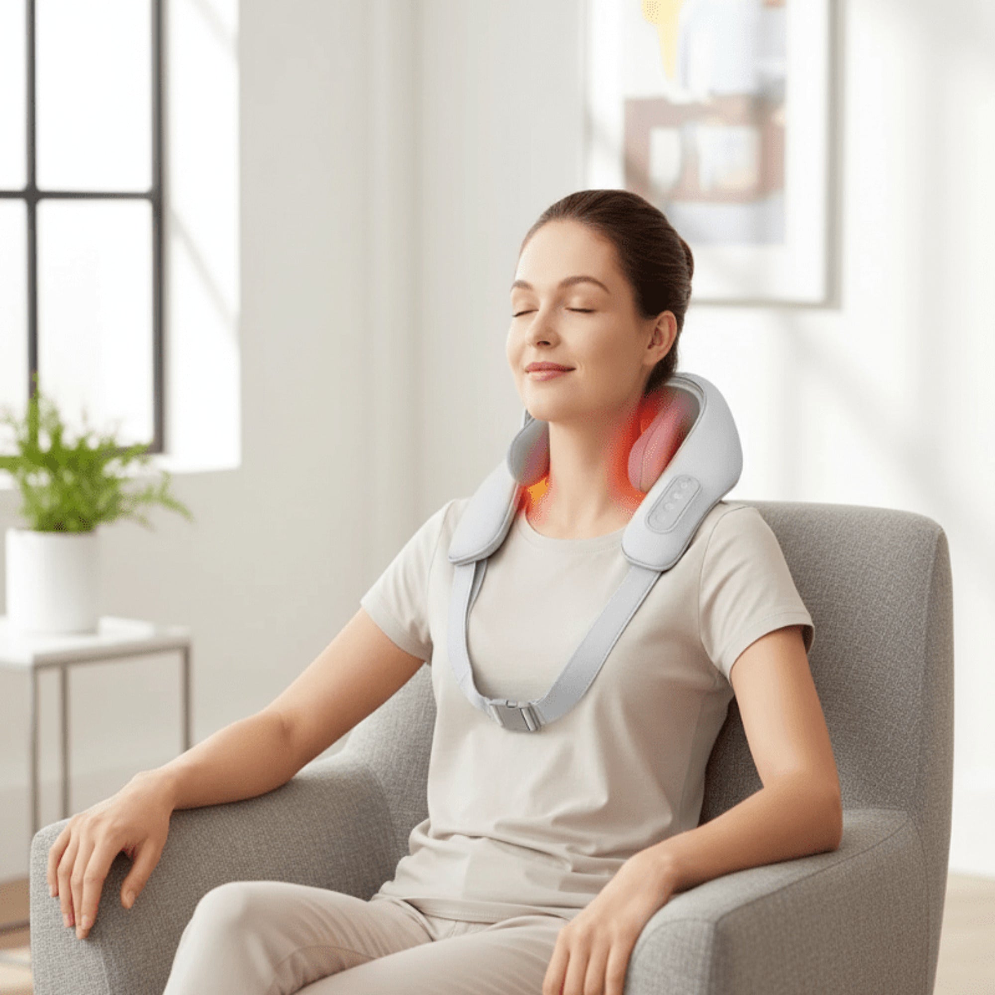 Electric Shiatsu Neck And Trapezius Massager With Heat And Deep Kneading - Image 1