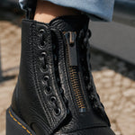Emily Chunky Platform Lace-Panel Front-Zip Ankle Boots - Image 3