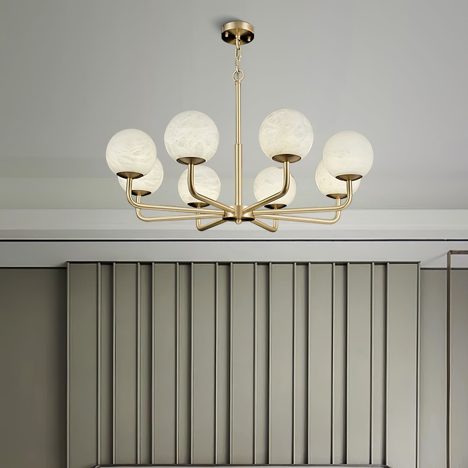 Erich Alabaster Elegance Globe Chandeliers - Image 8