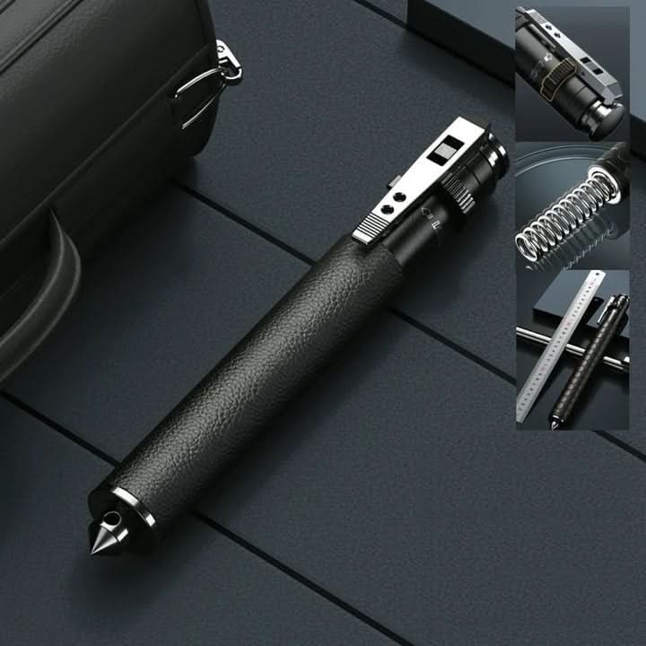 Expandable Baton With Spring-Loaded Telescopic Design And Glass Breaker For Hiking And Personal Safety - Image 2