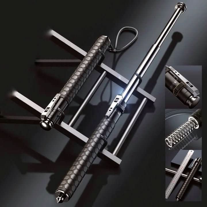 Expandable Baton With Spring-Loaded Telescopic Design And Glass Breaker For Hiking And Personal Safety - Image 4