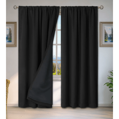 Fabric Rod Pocket Thermal Insulating Curtain Single Panel - Image 5