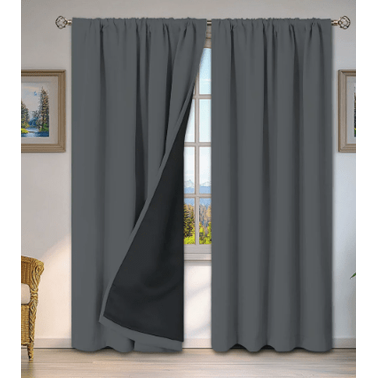 Fabric Rod Pocket Thermal Insulating Curtain Single Panel - Image 6