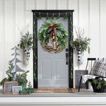 Farmhouse Christmas Wreath With Pinecones And Golden Bells - Image 4