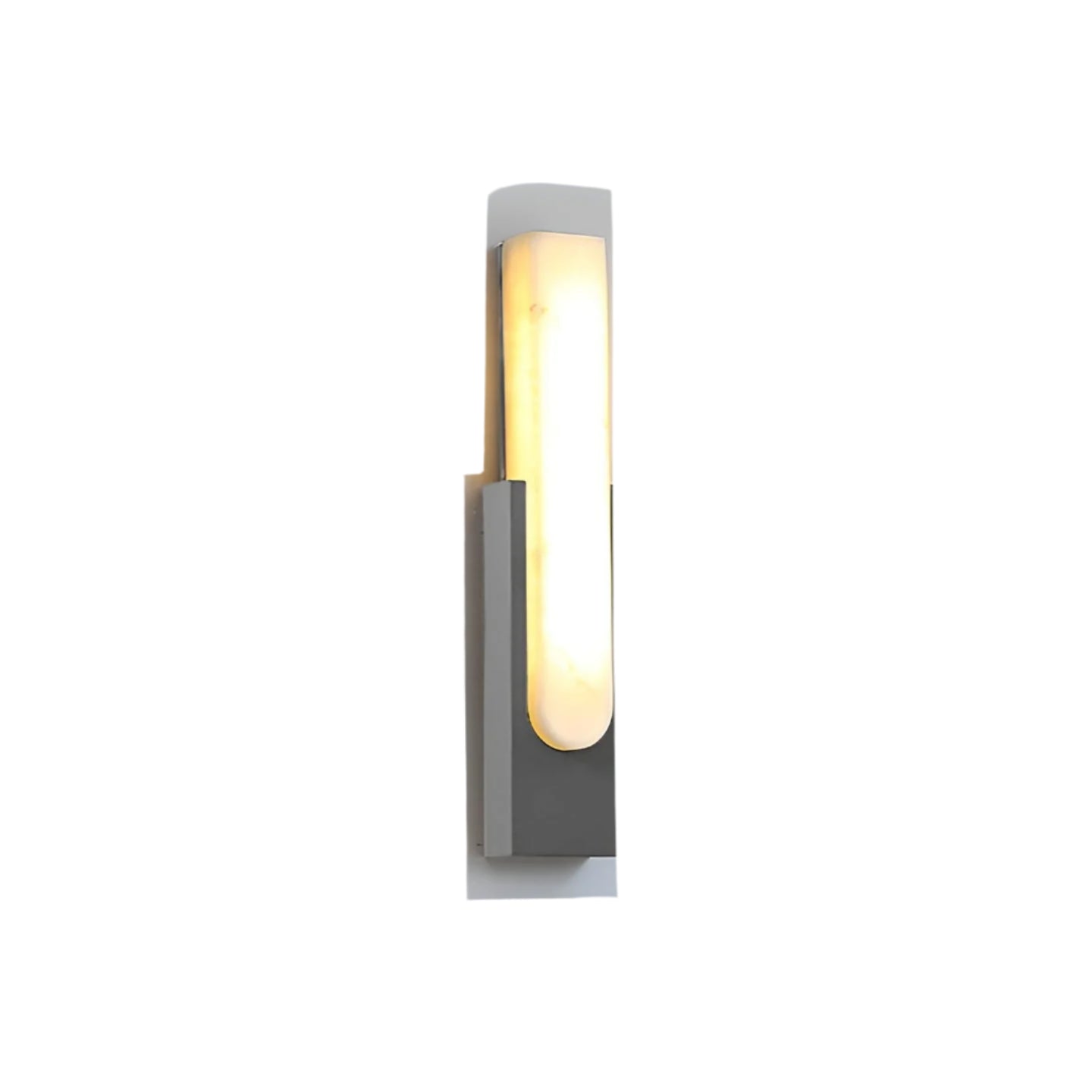 Modern Alabaster-Effect Brass Wall Sconce LED 1-Light Lasson Living