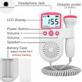Fetal Doppler Monitor For Home Use With Backlit LCD Display Built-In Speaker And High-Sensitivity 3 MHz Handheld Probe - Image 6